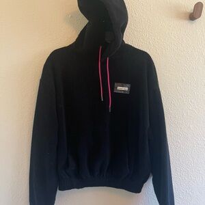 Off-White Black Hoodie with Pink Accents